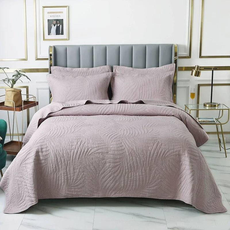 Export Simple European Embroider Double Pure Color Quiltedtextiles