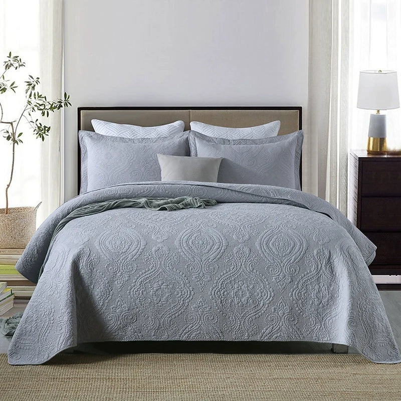 Export Simple European Embroider Double Pure Color Quiltedtextiles
