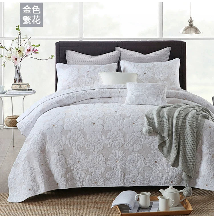 American-Style Large Cotton Quilting Embroidery Foreign Trade Bedspread