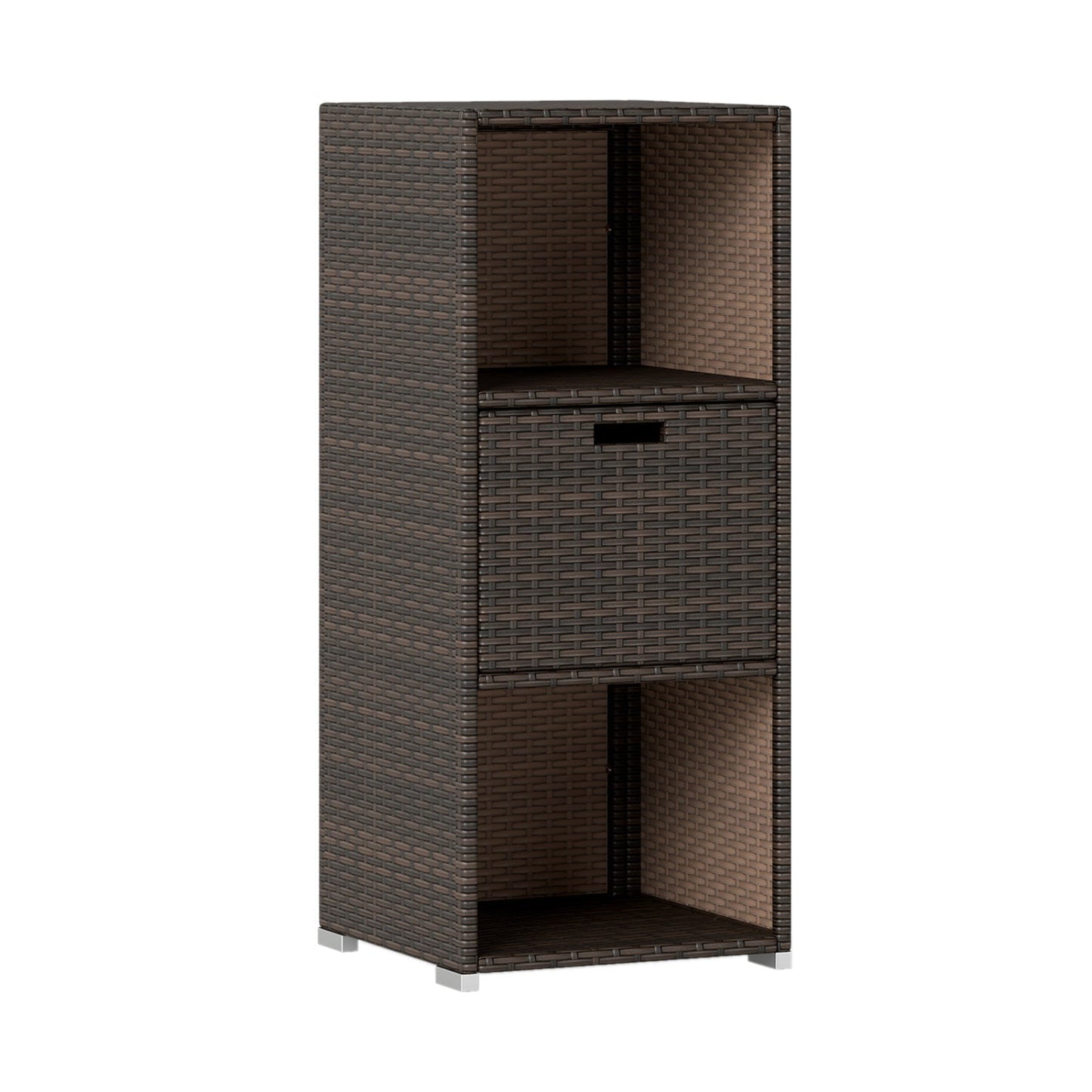 Outdoor Storage Cabinet Patio Wicker Organizer with Drawer