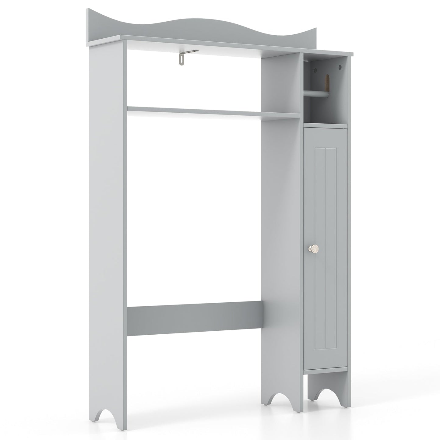 Wood Over the Toilet Bathroom Space Saver with Paper Holder and Shelf