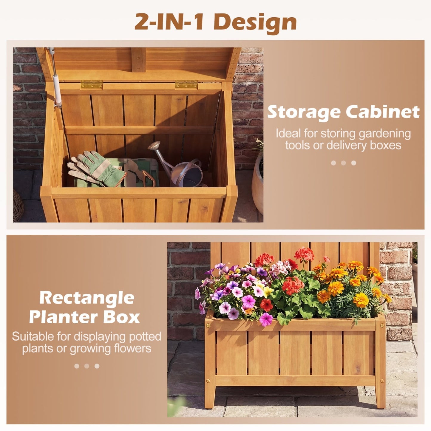 Package Delivery Box with Planter Box for Pool Accessories and Garden Tools