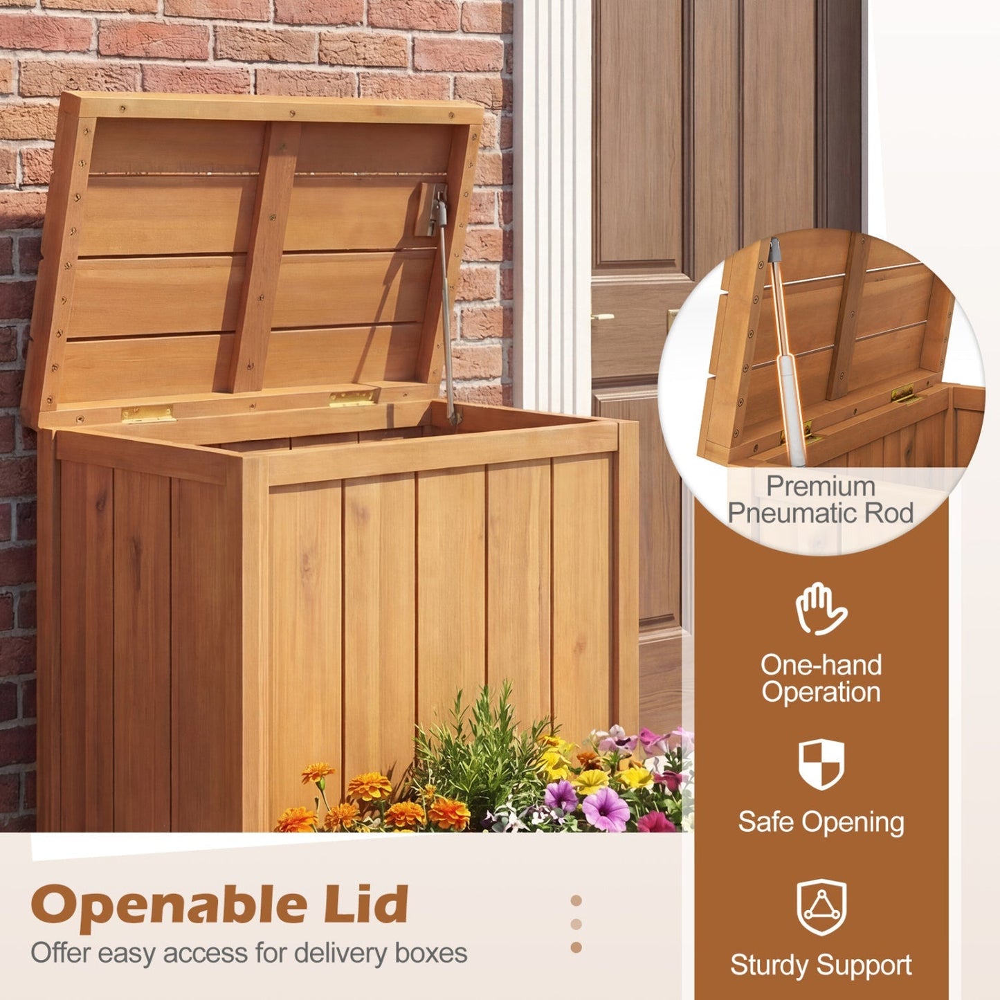 Package Delivery Box with Planter Box for Pool Accessories and Garden Tools