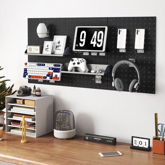 Wall-Mounted Pegboard Kit with 3 Pegboards for Garage Workshop