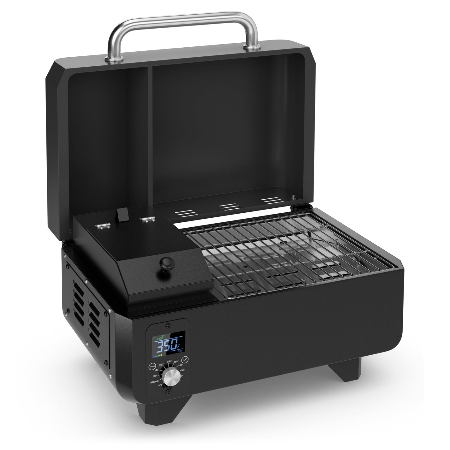 Outdoor Portable Tabletop Pellet Grill and Smoker with Digital Control System for BBQ