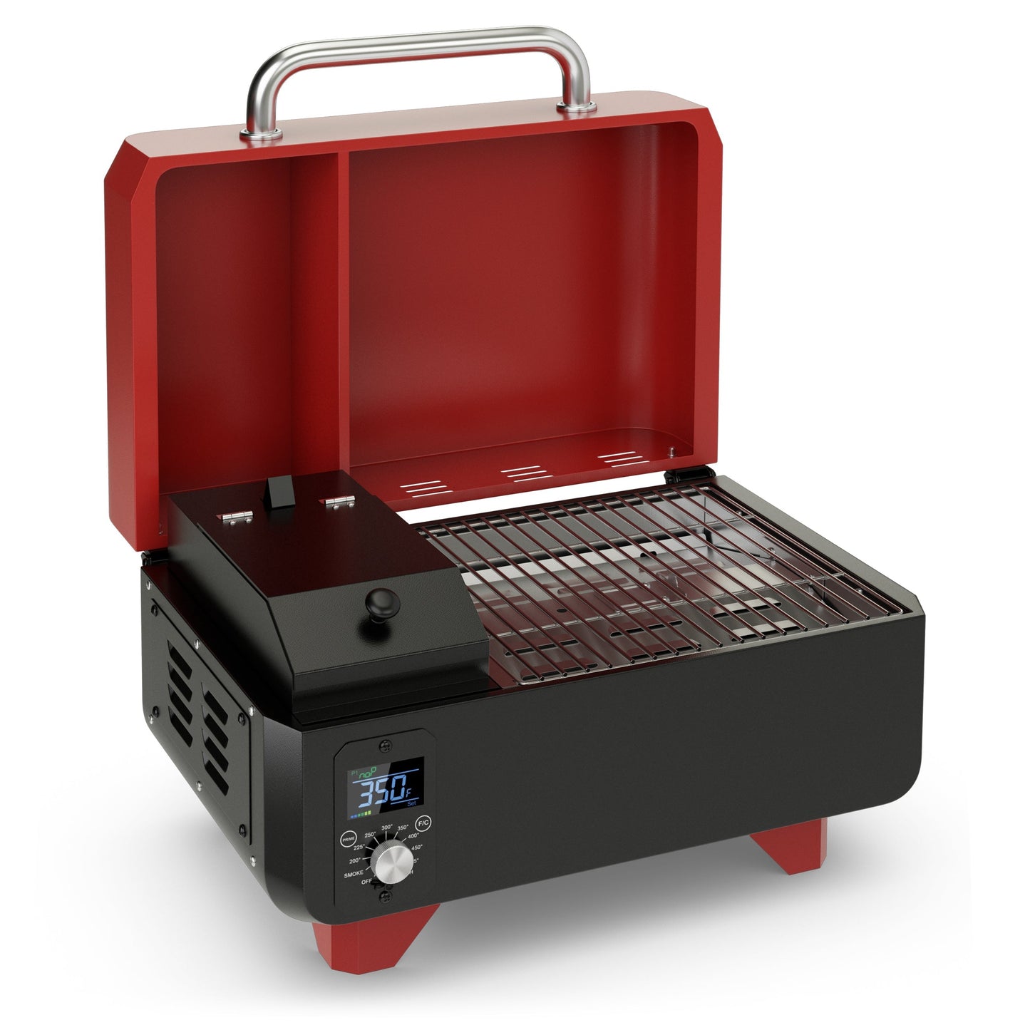 Outdoor Portable Tabletop Pellet Grill and Smoker with Digital Control System for BBQ