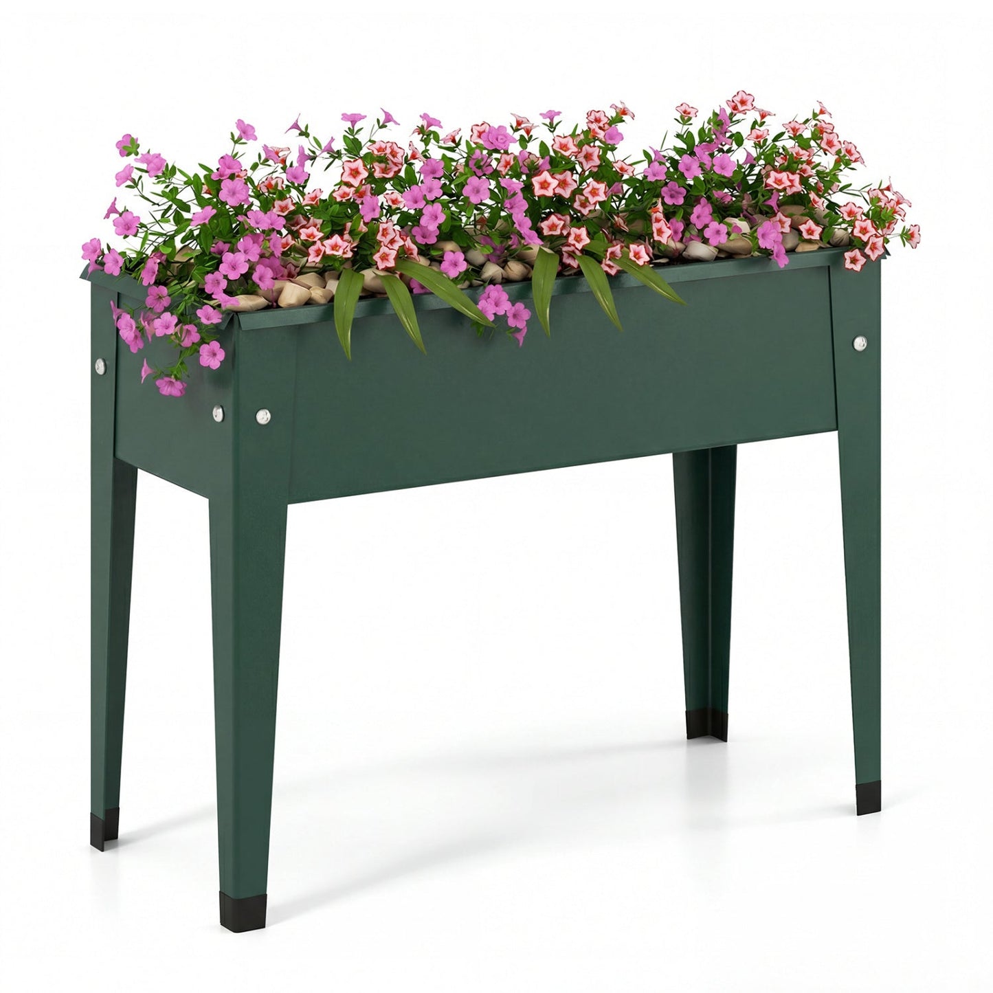 Raised Garden Bed Elevated Metal Planter Box with Legs Drainage Holes