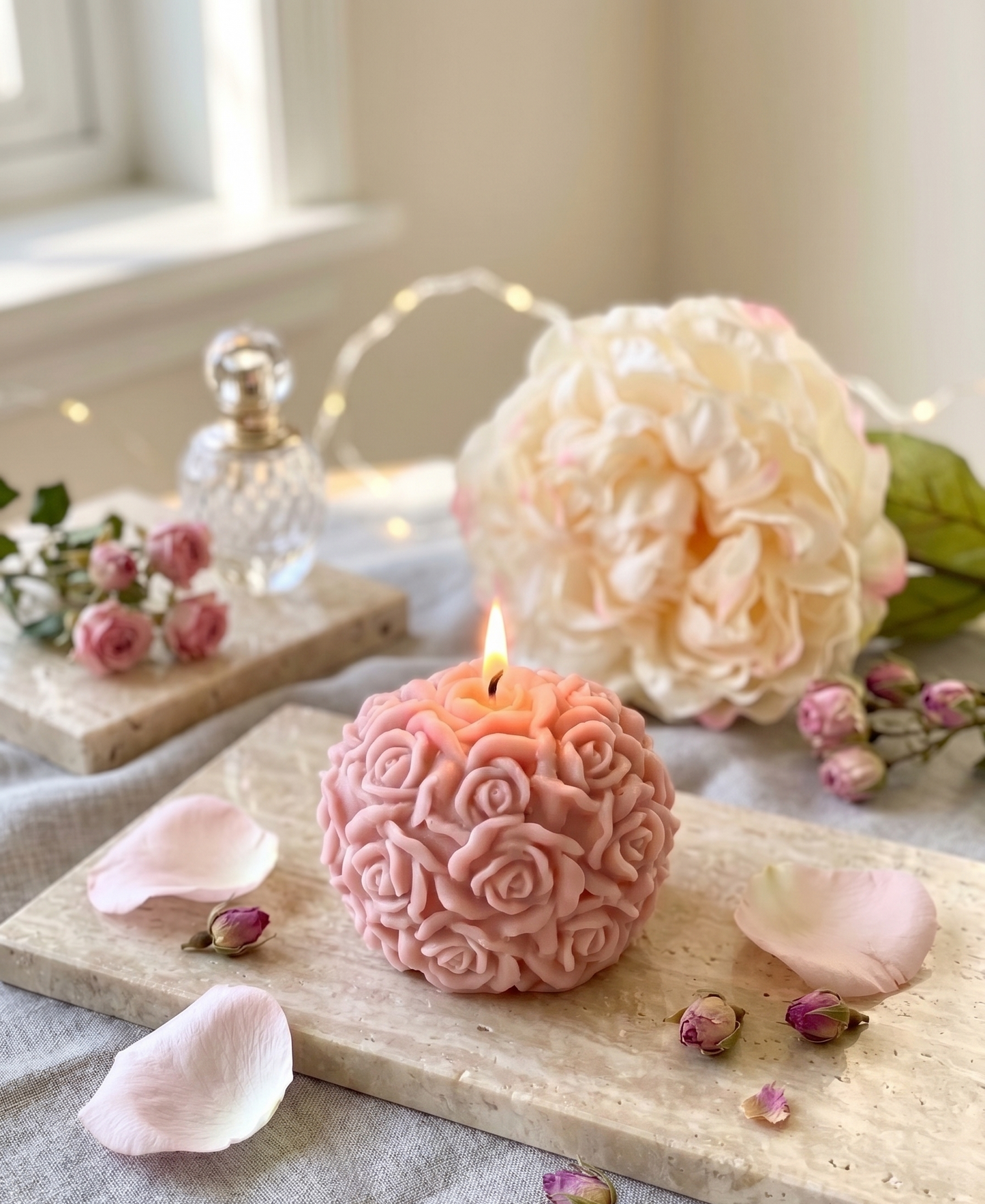 Rose Blossom Sculpture Candle