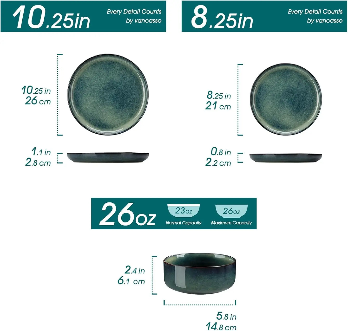 Ceramic Dinnerware Set For Four Plates And Bowls