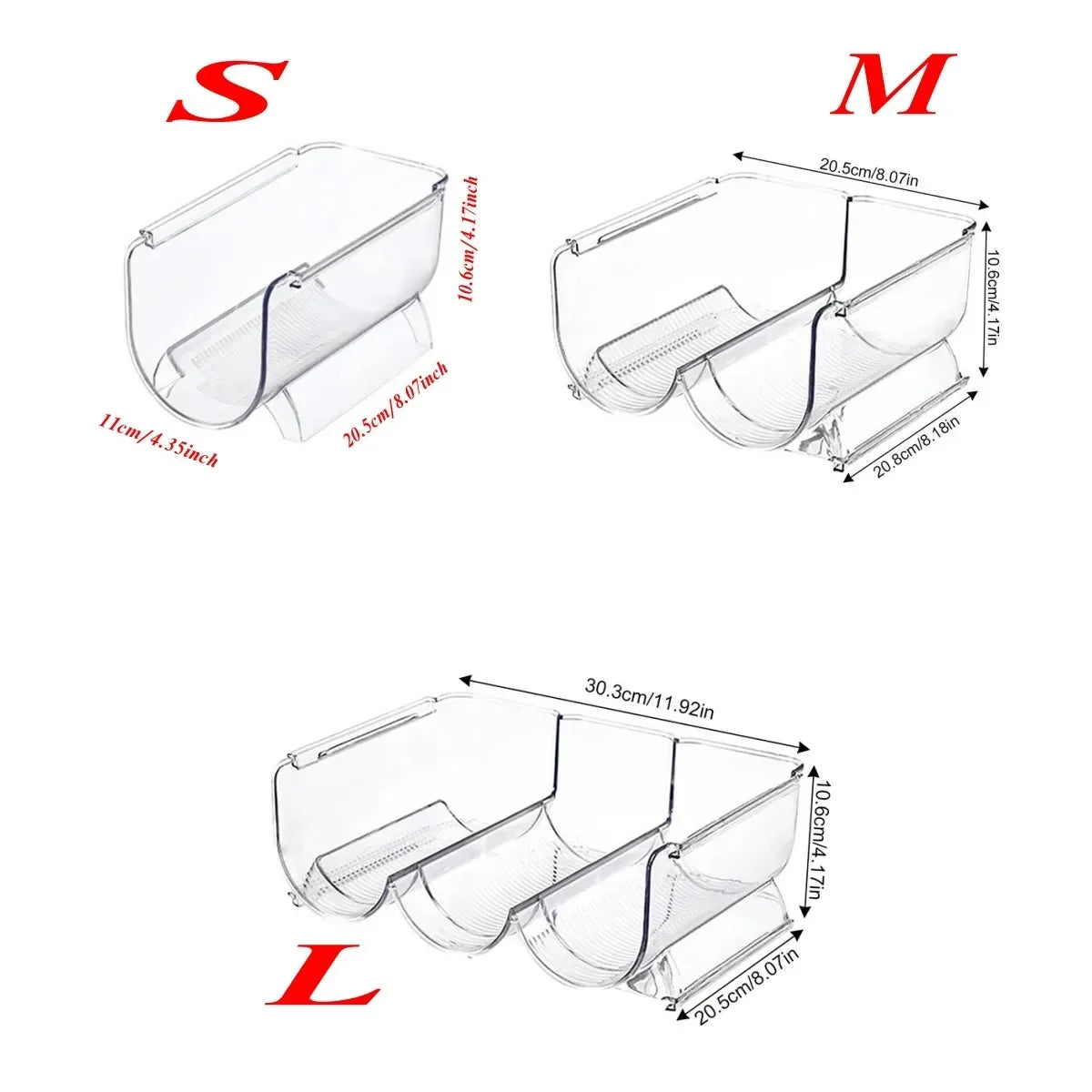 Clear Refrigerator Wine and Water Bottle Holder,  Stackable Plastic Wine Rack Storage Organizer for Fridge, Cabinet, Pantry