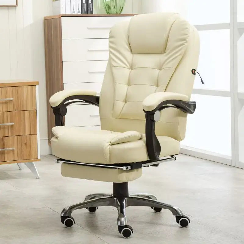 Office Chairs with Footrest 360° Swivel 2-point Massage Computer Chair Adjustable High Back