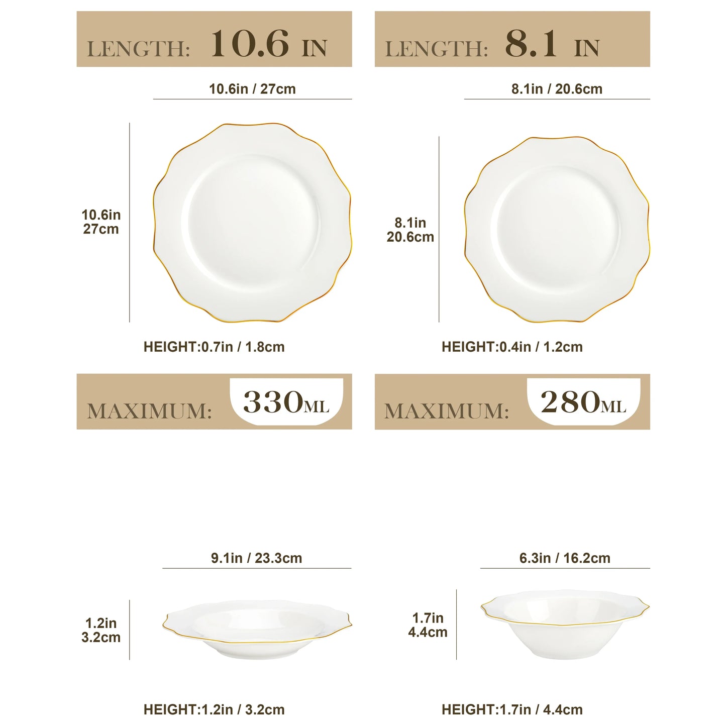 MALACASA Nordic Porcelain Tableware Set With Bowls And Plates