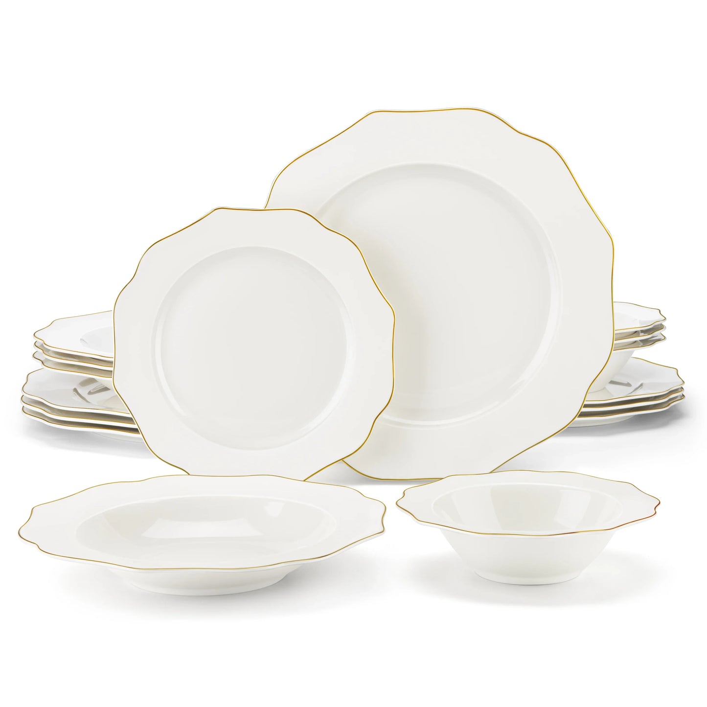 MALACASA Nordic Porcelain Tableware Set With Bowls And Plates