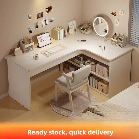 Computer desk Desktop Home bedroom Bookshelf Integrated student learning to write Corner Multifunctional office desk
