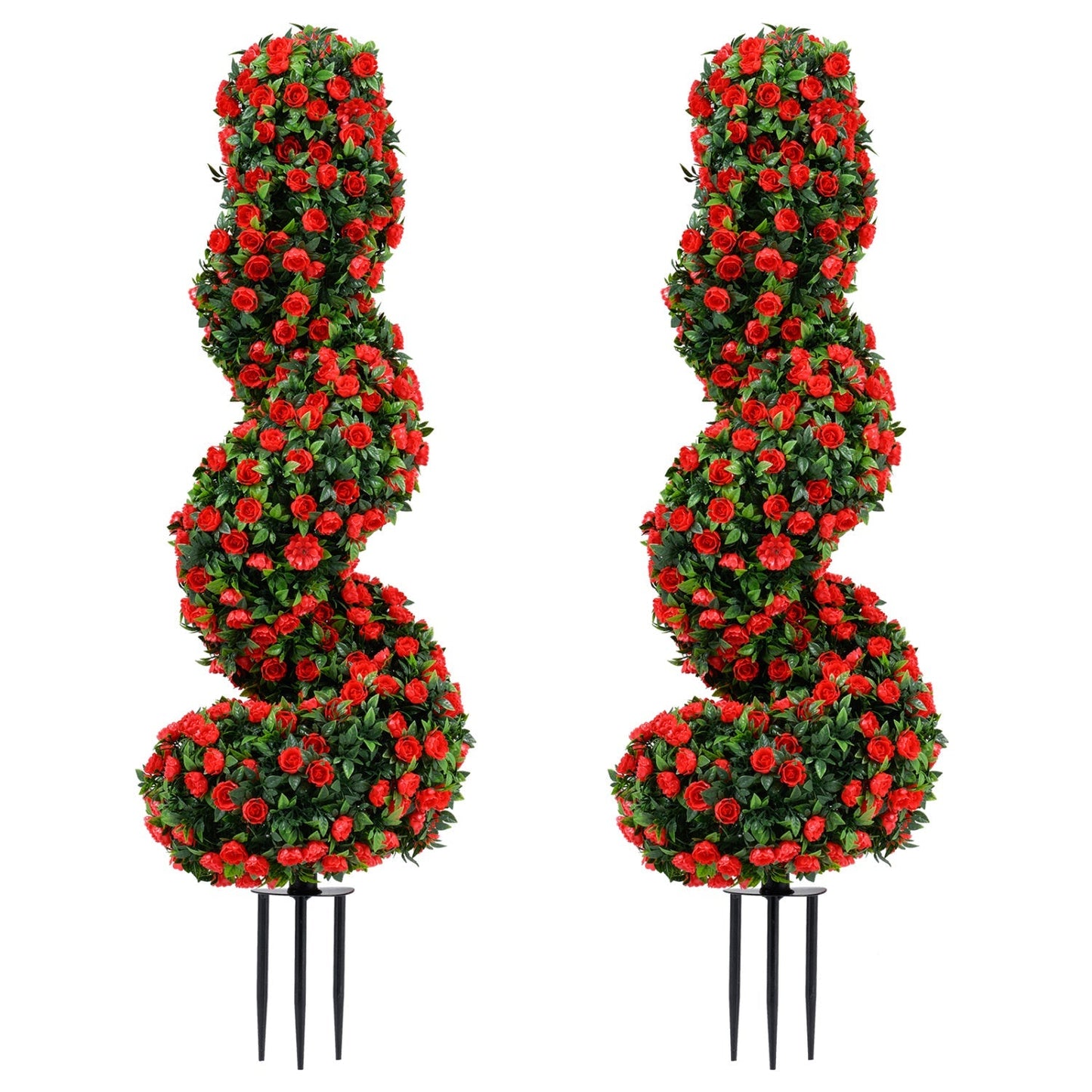Artificial Spiral Topiary Trees 36" with Ground Spikes Set of 2