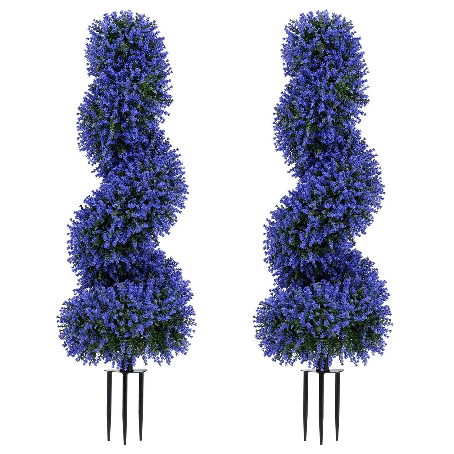 Artificial Spiral Topiary Trees 36" with Ground Spikes Set of 2