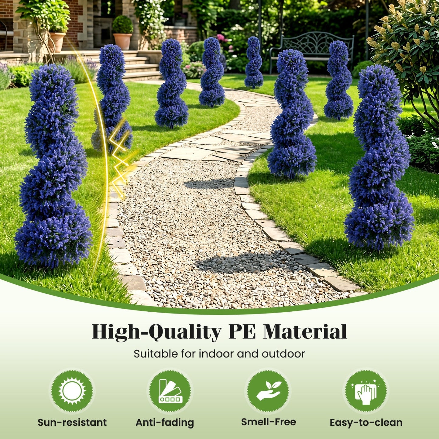 Artificial Spiral Topiary Trees 36" with Ground Spikes Set of 2