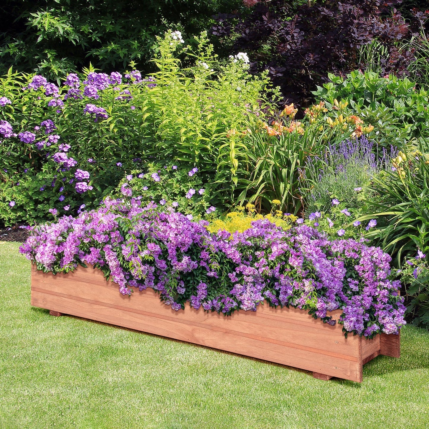 Wooden Raised Garden Bed Planter Box Set of 2 - Brown