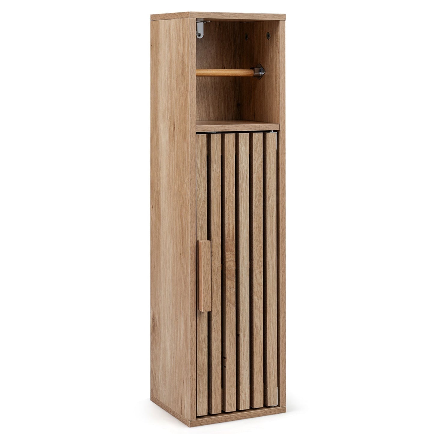 Slim Bathroom Cabinets Freestanding Toilet Paper Holder Stand with Door