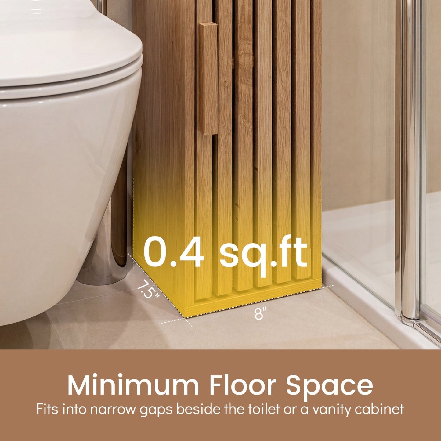 Slim Bathroom Cabinets Freestanding Toilet Paper Holder Stand with Door