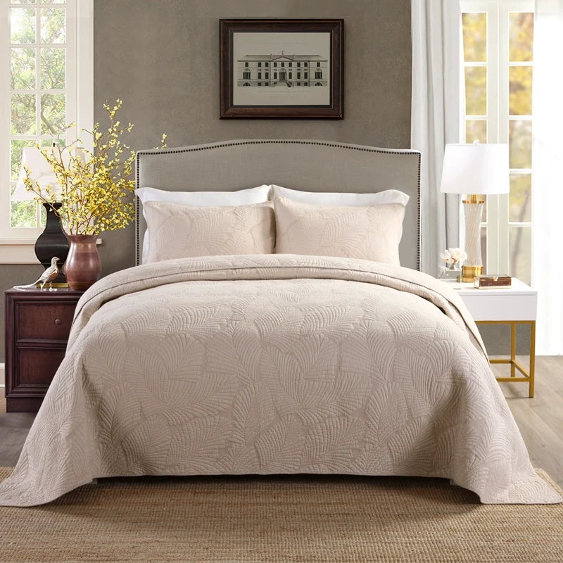 Export Simple European Embroider Double Pure Color Quiltedtextiles