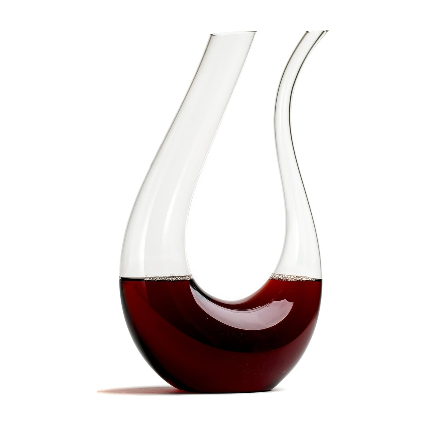 U-Shaped Glass Wine & Aerator- Amadeo Unique Curved Wine Decanters - 25 OZ