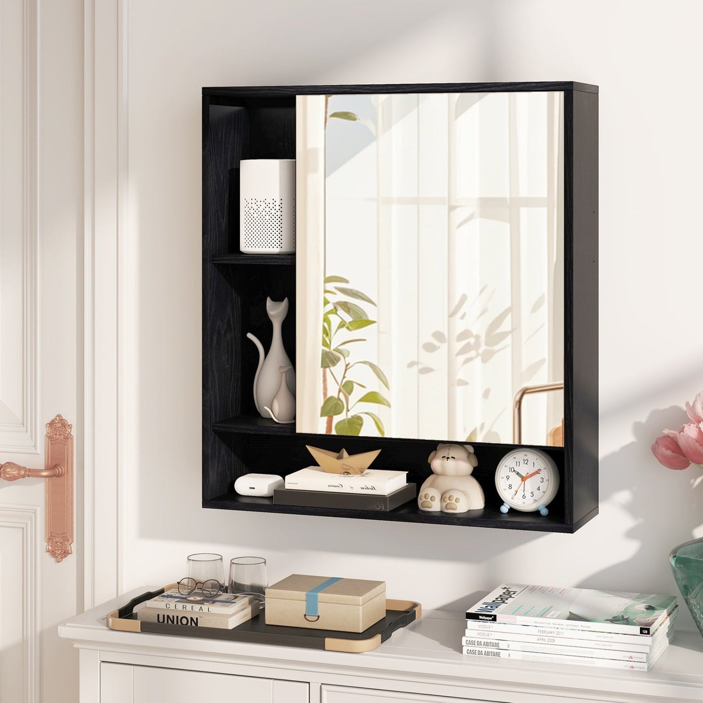 Wall Mounted Bathroom Cabinet with Mirror Single Door