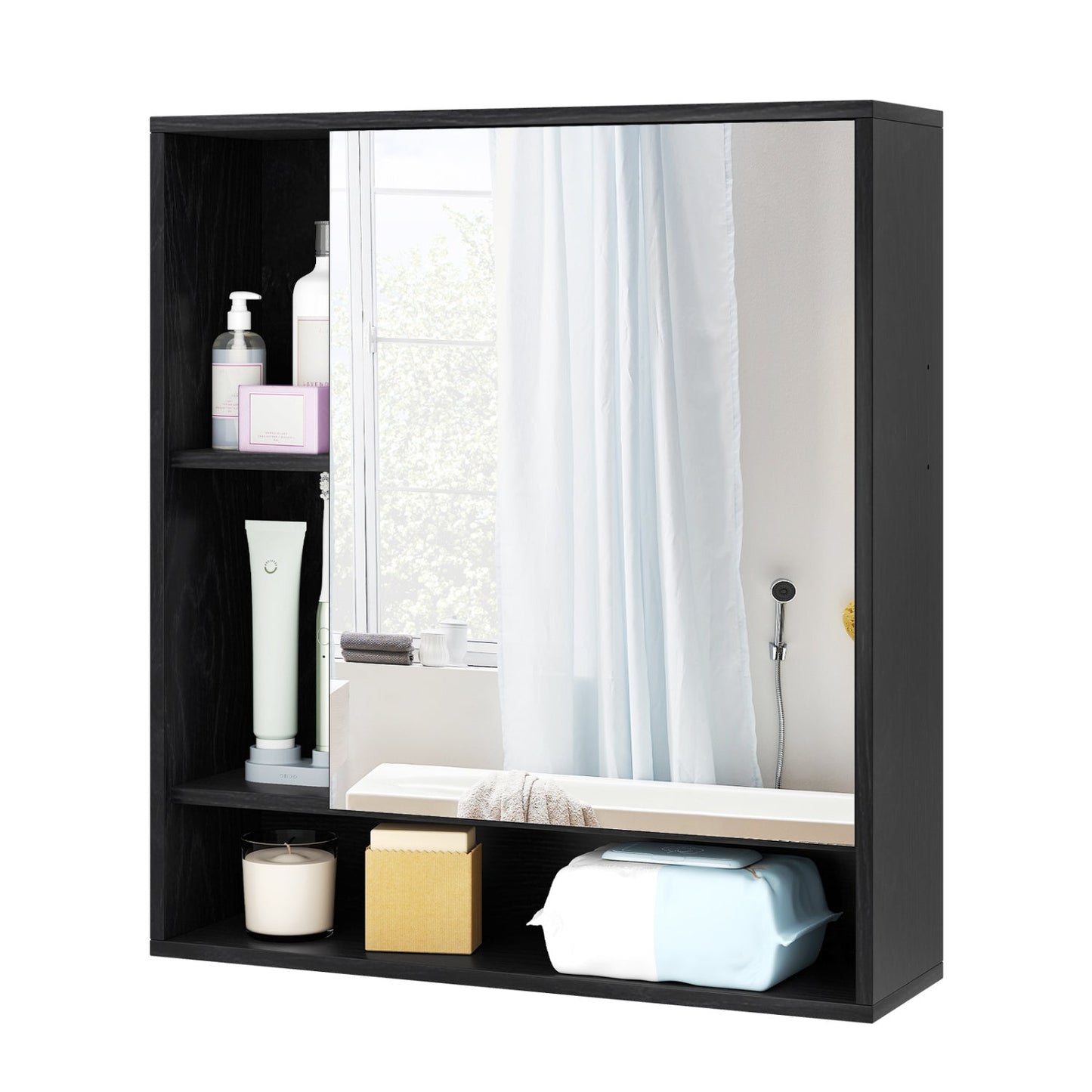Wall Mounted Bathroom Cabinet with Mirror Single Door