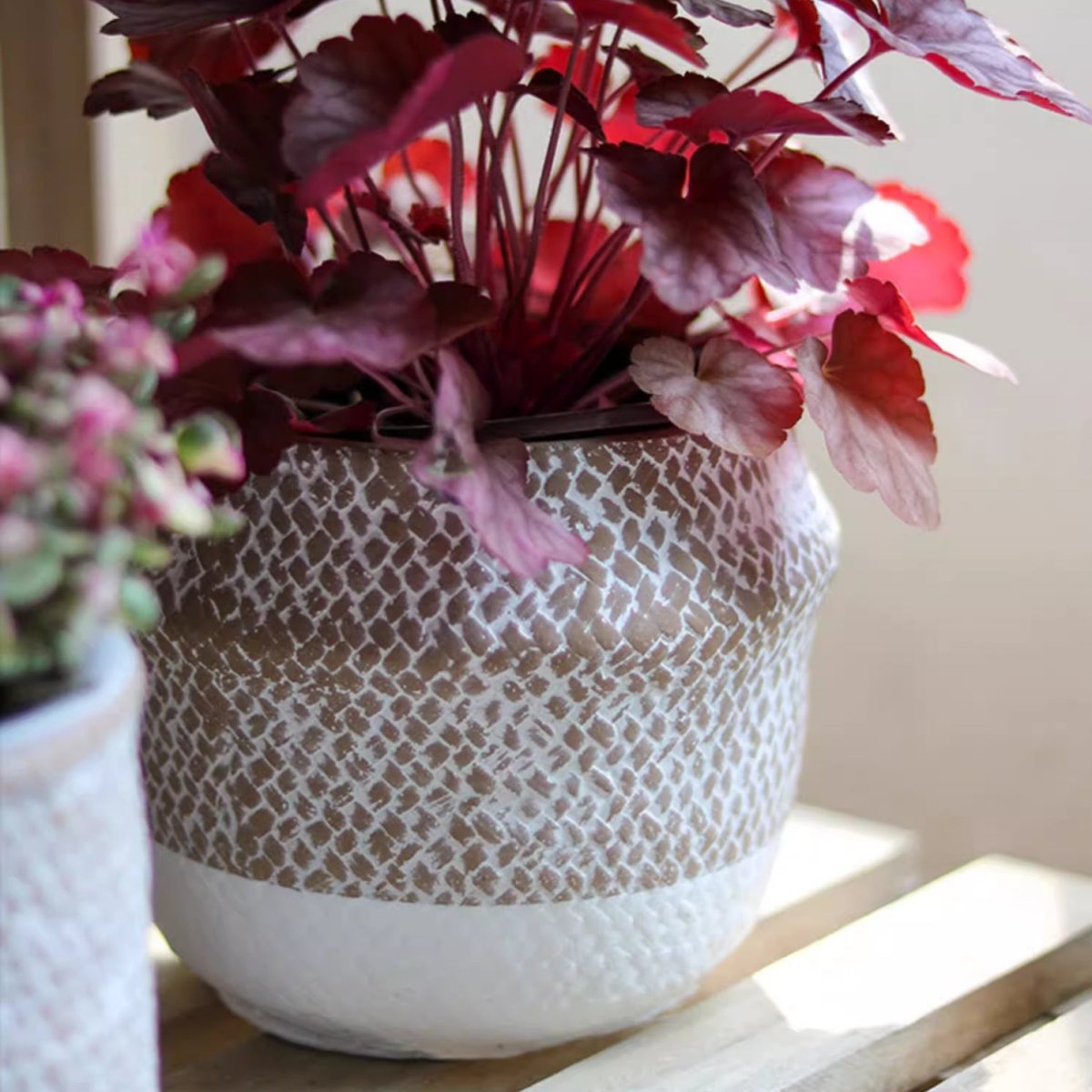 Boho Straw-Look Flower Planter