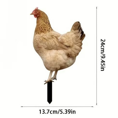 3D Rooster Acrylic Mirror Garden Decoration