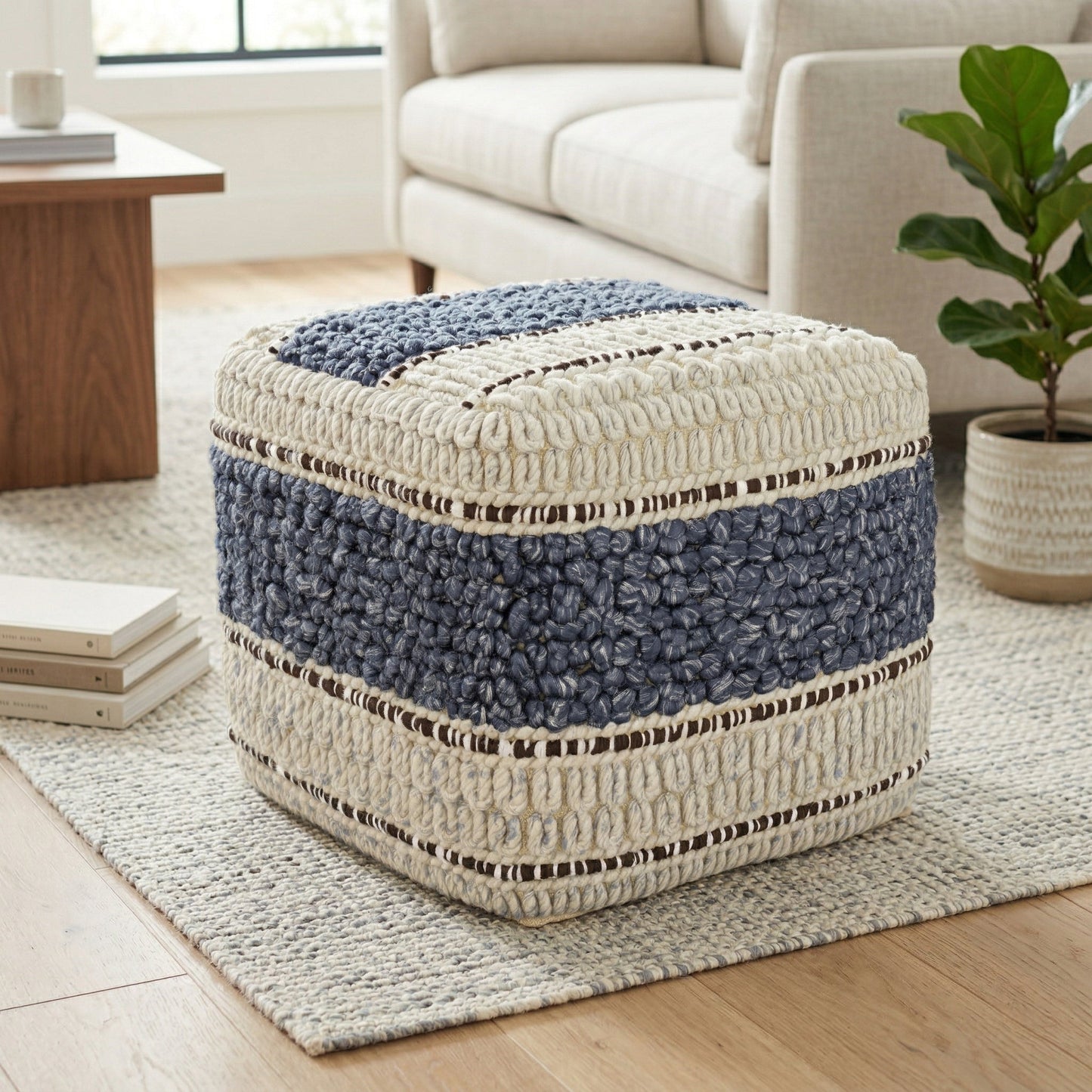 Grady 18 Inch Wide Square Pouf