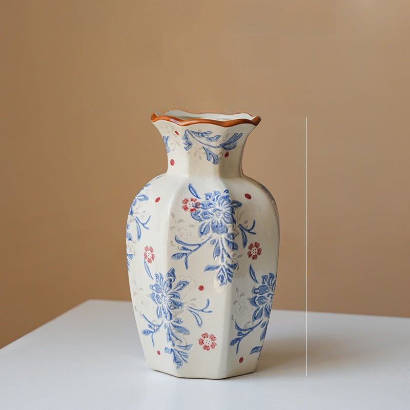 Medieval Style Blue and White Porcelain Vase