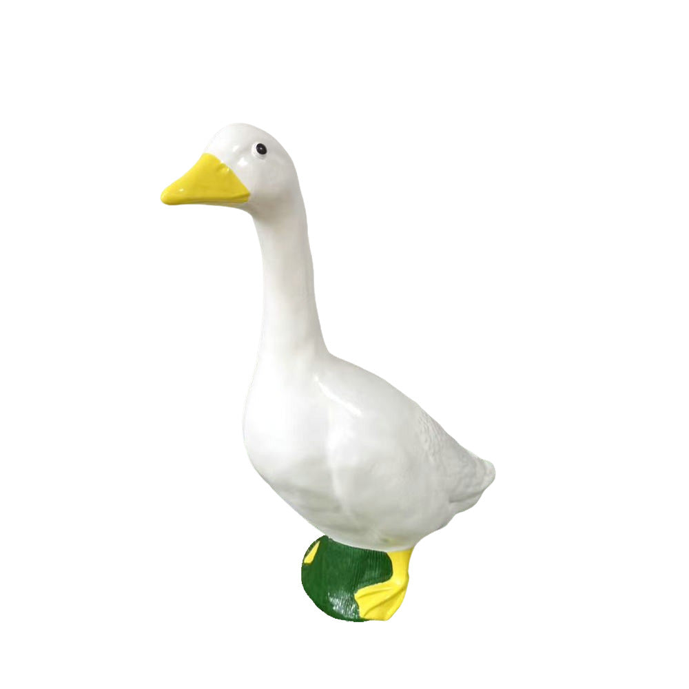 White Goose Resin Statue for Garden Decoration