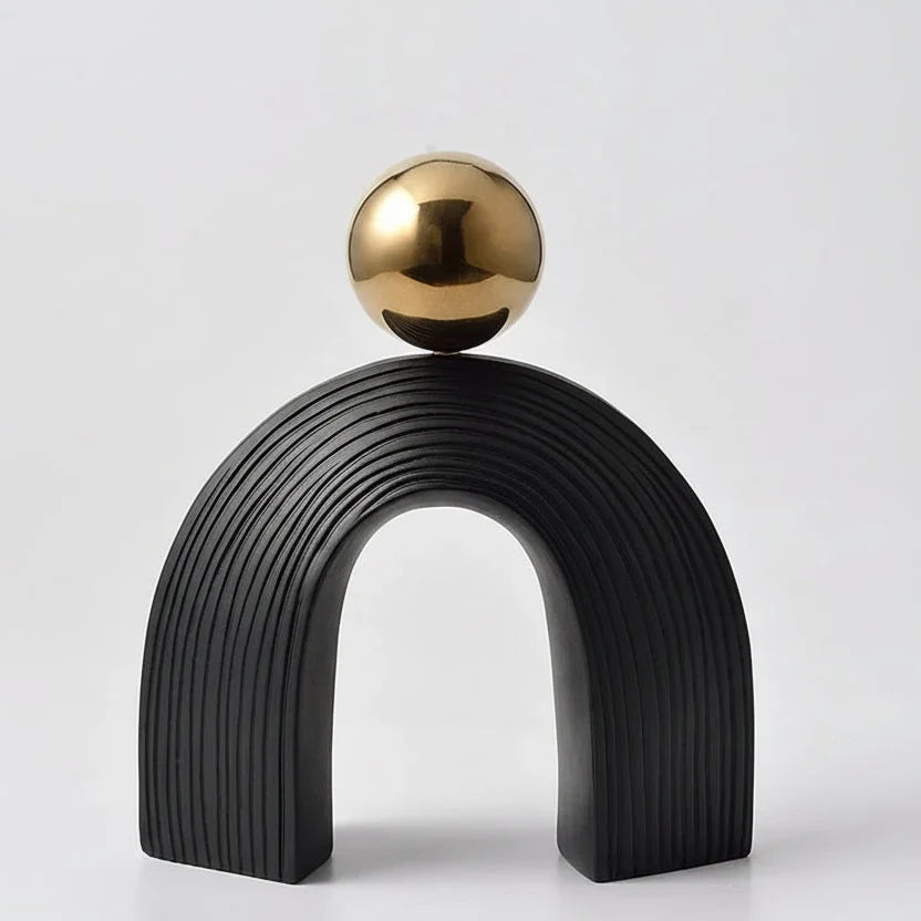 Modern Arch Sculpture with Golden Sphere
