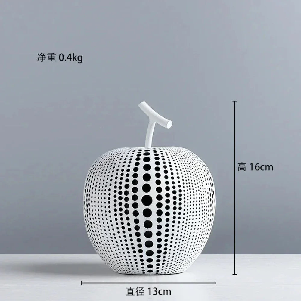Modern Decorative Fruit Sculpture in Black & White