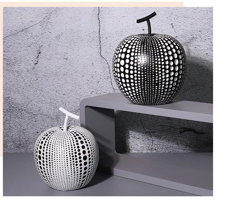 Modern Decorative Fruit Sculpture in Black & White