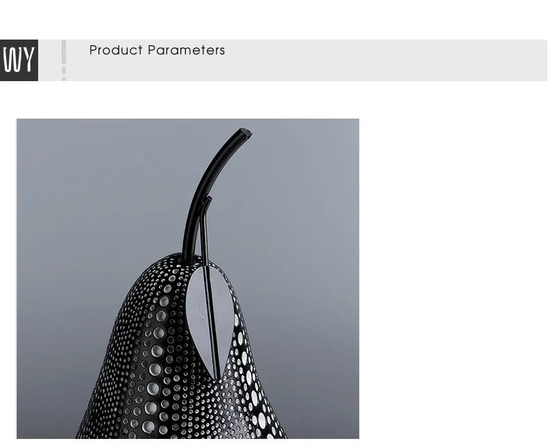Modern Decorative Fruit Sculpture in Black & White