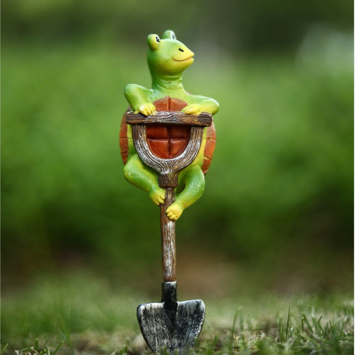 Cross-Border Creative Frog, Rabbit, Turtle, Gnome Shovel Outdoor Garden Flower Pot Decoration Craft Ornament