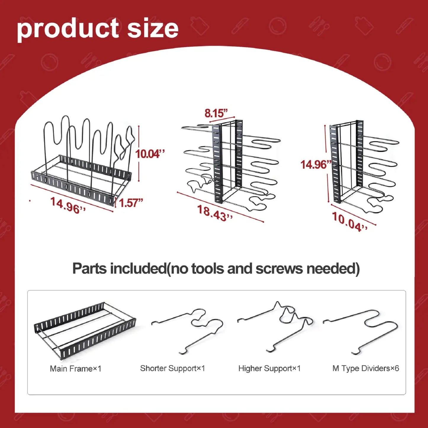 Adjustable Pot Rack and Pan Organizer for Kitchen Storage