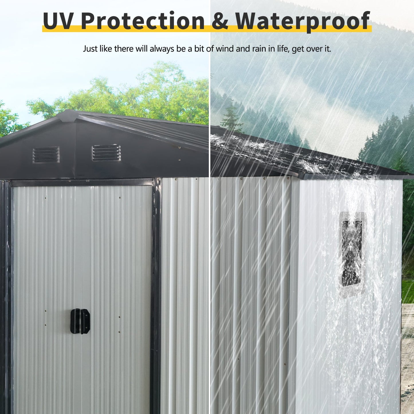 8ft x 4ft Outdoor Metal Storage Shed with Window