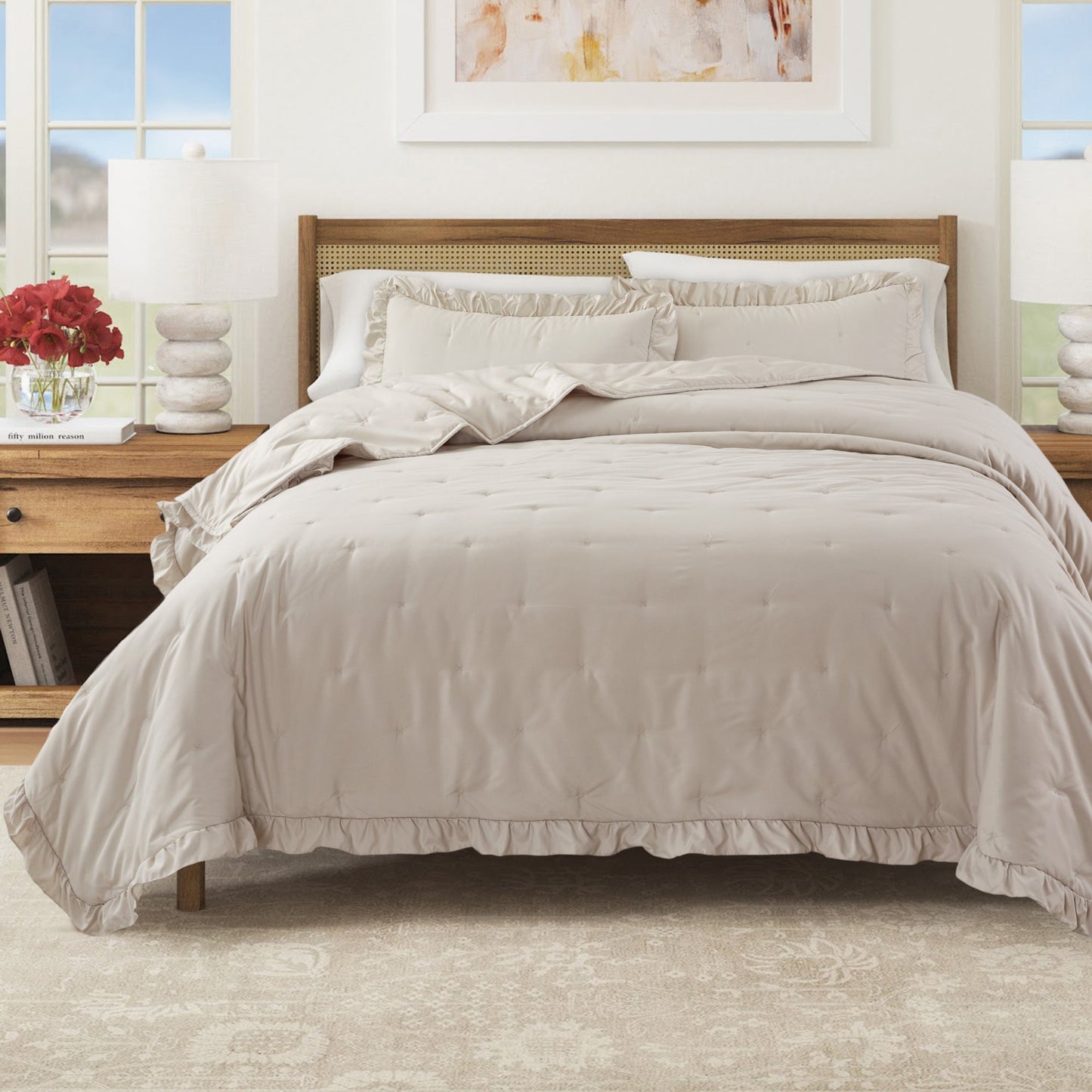 Dot Stitched Ruffled Quilt Set - Dot-Ruffled Collection