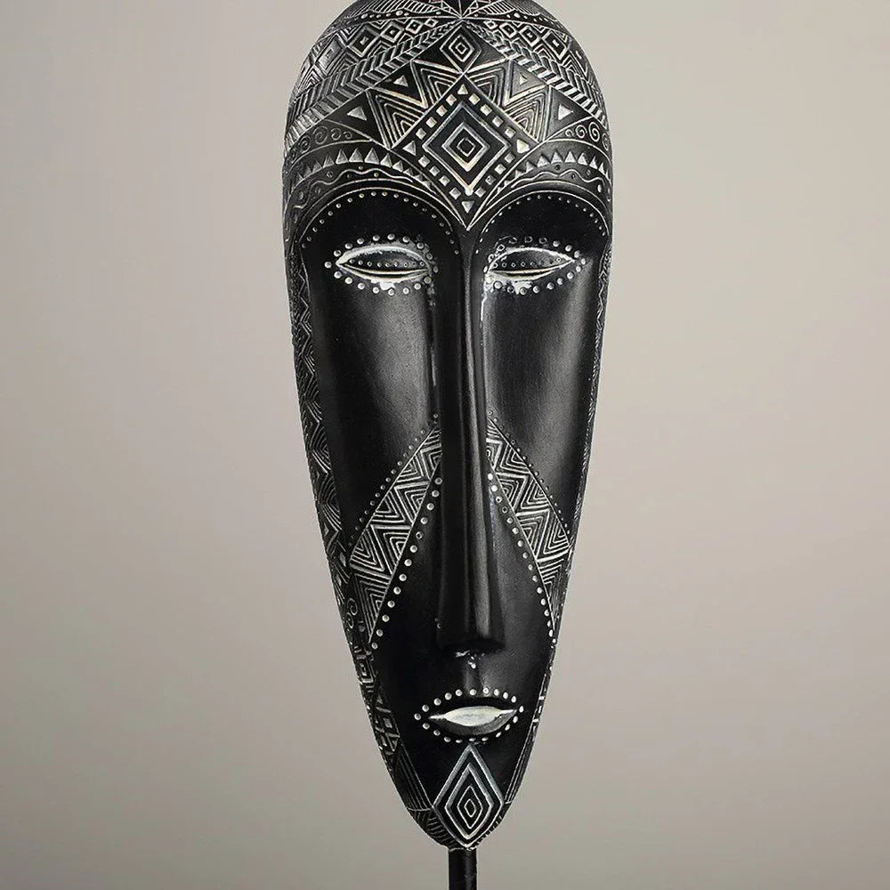 African Tribal Face Mask Decorative Sculpture for Home Decor