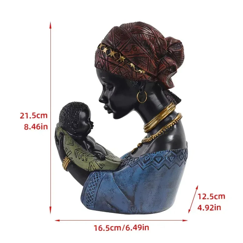 Mother and Child African Tribal Figurine Decorative Sculpture