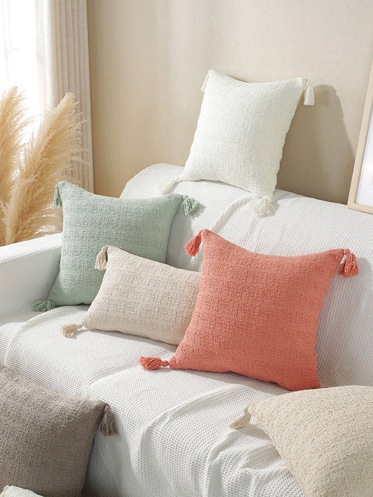 Cotton Linen Decorative Pillow and Lumbar Support Cushion