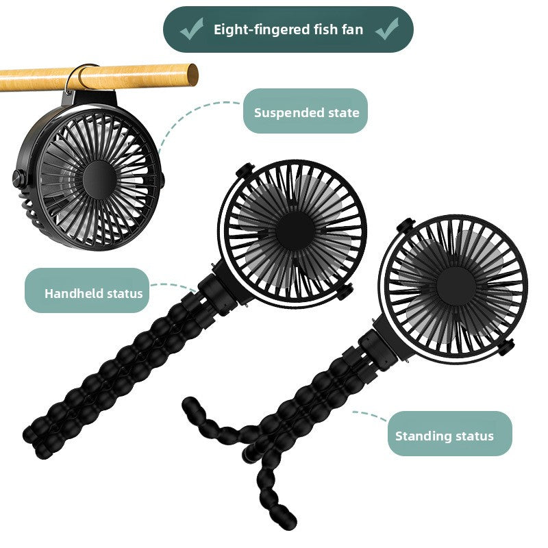 Mini USB Rechargeable Octopus Clip Fan