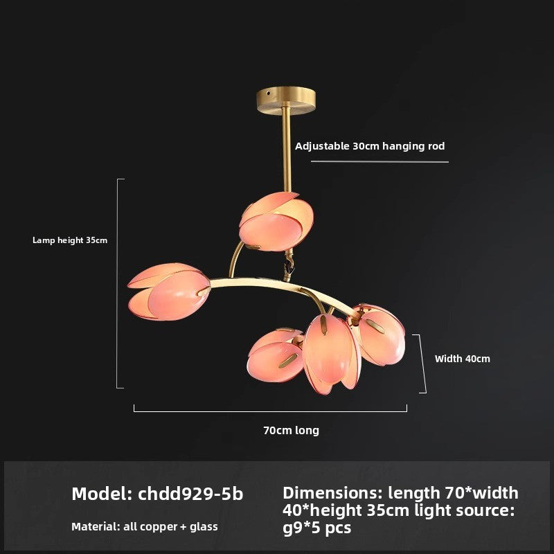 French Nordic Tulip Chandelier Light