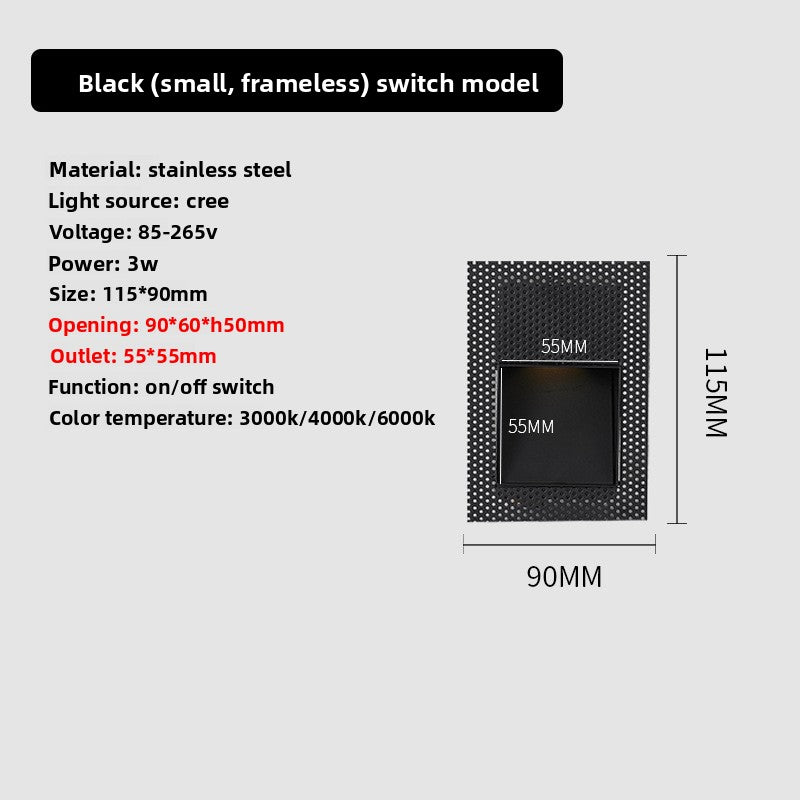 Frameless Step Light with Human Sensor