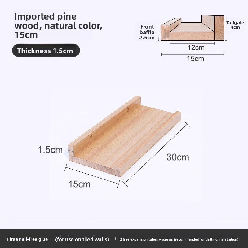 Nordic Solid Wood Wall Shelf