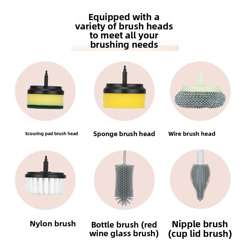 Electric Cleaning Brush Multi-Functional Handheld USB Rechargeable