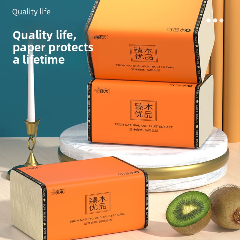 Natural Bamboo Pulp Paper Towels 4-Ply Household Napkins